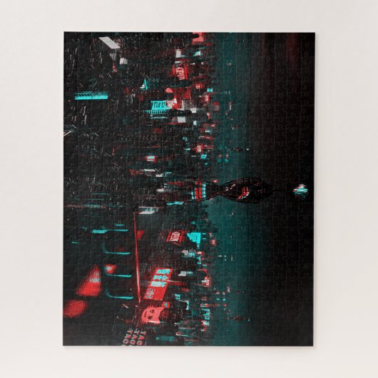 Donkere cyberstad legpuzzel (Verticaal)