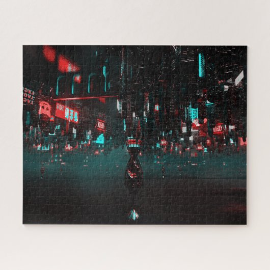 Donkere cyberstad legpuzzel (Horizontaal)