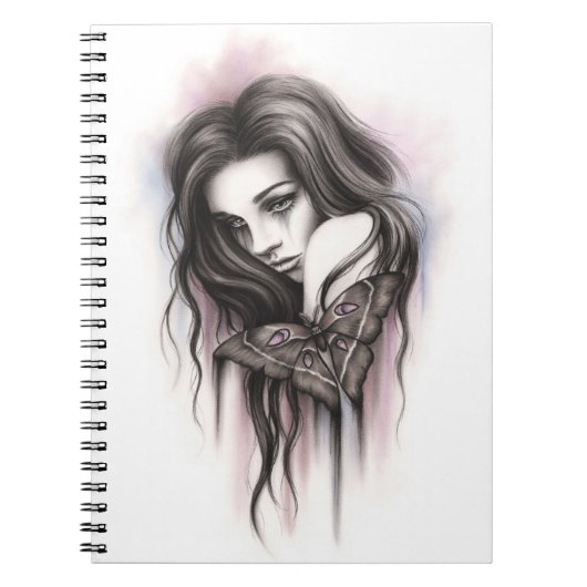 Donkere dagen, moeder meisje notebook notitieboek (Voorkant)