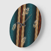 Donkere Damask en Gold Wall Clock Grote Klok (Hoek)