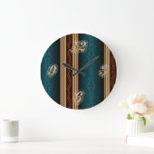 Donkere Damask en Gold Wall Clock Grote Klok (Huis)