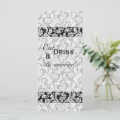 Donkere damast Wedding menu (Staand voorkant)