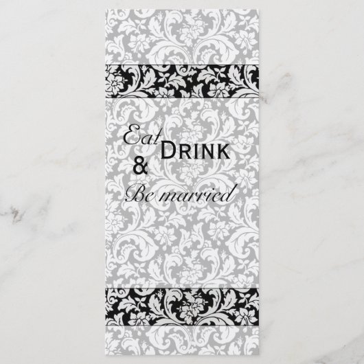 Donkere damast Wedding menu (Voorkant)