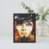 Donkere dame van Halloween Briefkaart (Staand voorkant)