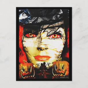Donkere dame van Halloween Briefkaart