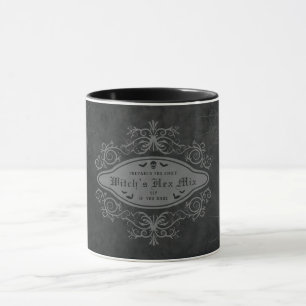 Donkere decoratieve banner heks vleermuizen schede mok