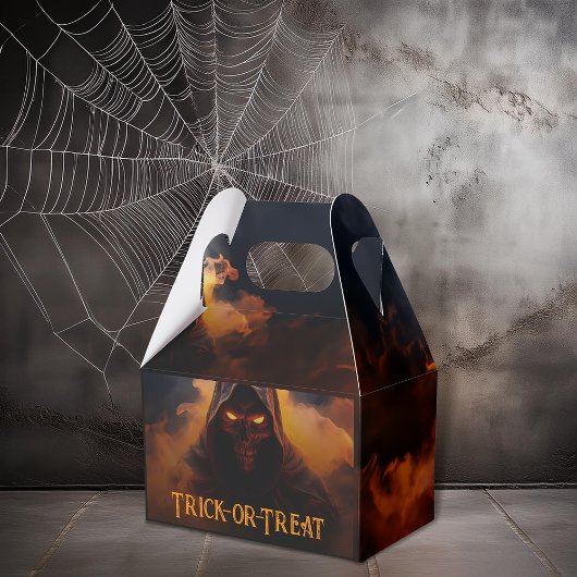 Donkere demon met oranje rook Halloween Bedankdoosjes