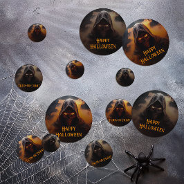 Donkere demon met oranje rook Halloween Confetti