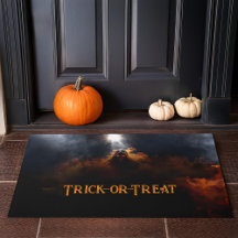 Donkere demon met oranje rook Halloween