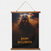 Donkere demon met oranje rook Halloween Hangend Wandkleed (Voorkant)