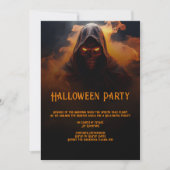 Donkere demon met oranje rook Halloween Kaart (Voorkant)