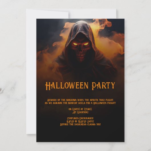 Donkere demon met oranje rook Halloween Kaart (Voorkant)