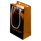 Donkere demon met oranje rook Halloween Klein Cadeauzakje (Voorkant Gekanteld)