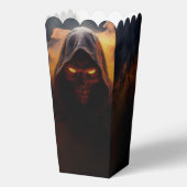 Donkere demon met oranje rook Halloween popcorn do Bedankdoosjes (Achterkant)