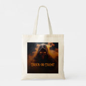 Donkere demon met oranje rook Halloween Tote Bag (Achterkant)