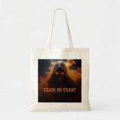Donkere demon met oranje rook Halloween Tote Bag (Voorkant)