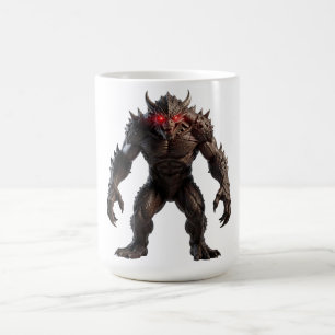 Donkere demon monster met gloeiende rode ogen Fant Koffiemok