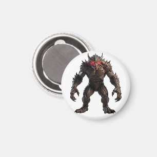 Donkere demon monster met gloeiende rode ogen Fant Magneet