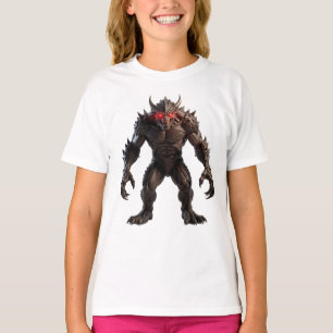 Donkere demon monster met gloeiende rode ogen Fant T-shirt