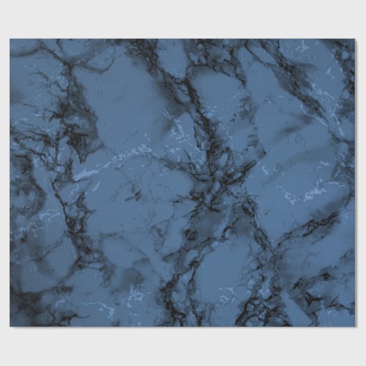 Donkere Denim Blue Marble textuur Cadeaupapier (Vlak)