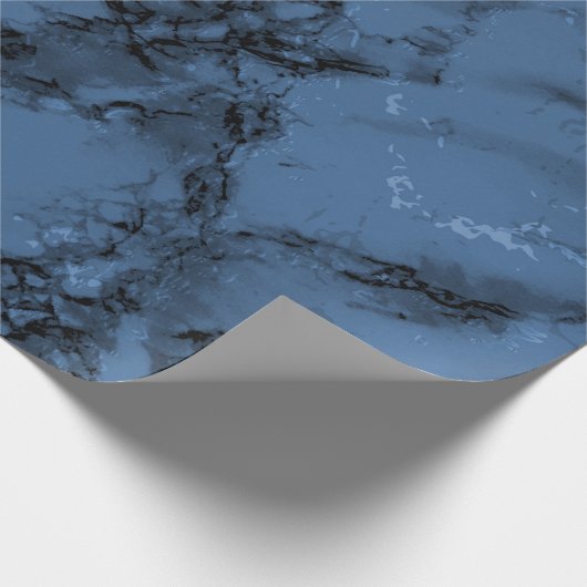 Donkere Denim Blue Marble textuur Cadeaupapier (Hoek)