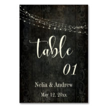 Donkere  Design Cream Typography Table Number