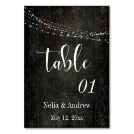 Donkere  Design Cream Typography Table Number Kaart