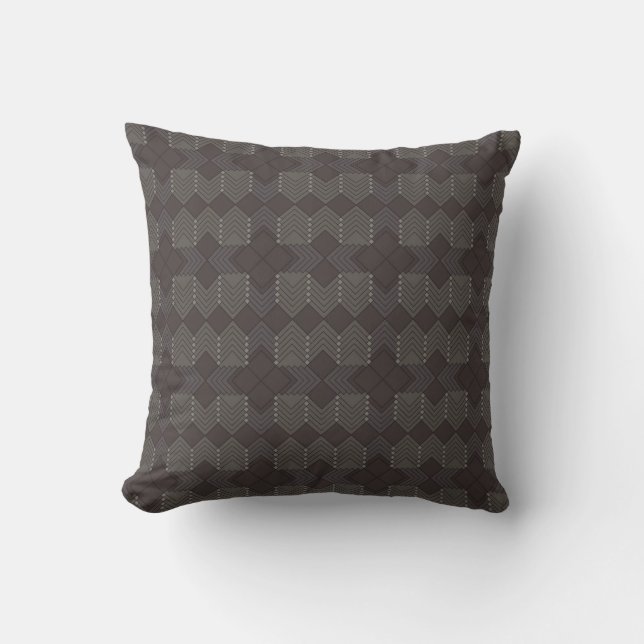 Donkere diamantenpatroon worp kussen (Voorkant)