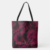 Donkere diepe rode magenta bogundy rozen mam leven tote bag (Voorkant)
