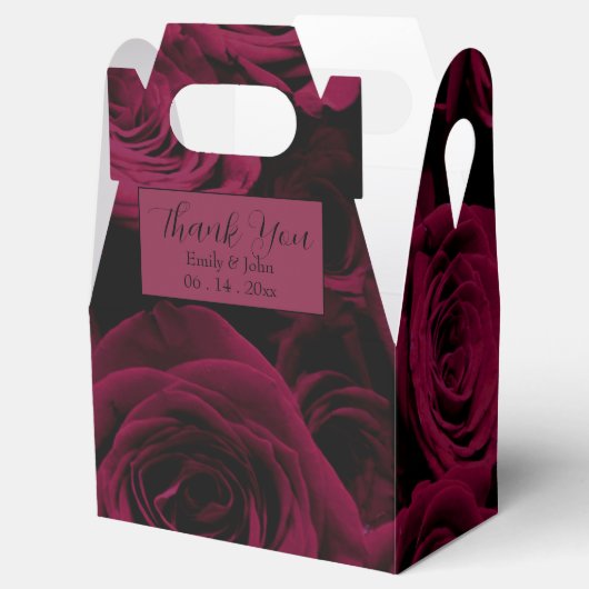 Donkere dieprode magenta rozen bedankdoosjes (Geopend)
