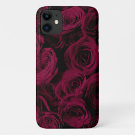 Donkere dieprode magenta rozen Case-Mate iPhone case