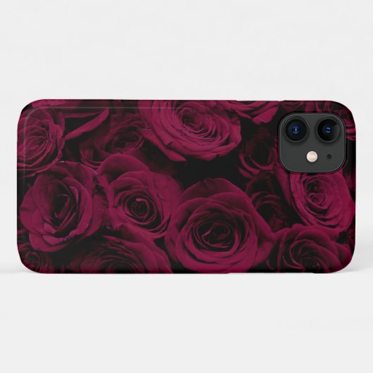 Donkere dieprode magenta rozen Case-Mate iPhone case (Achterkant (horizontaal))