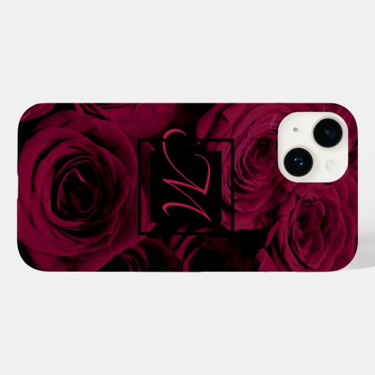 Donkere dieprode magenta rozen Case-Mate iPhone case (Achterkant (horizontaal))