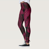 Donkere dieprode magenta rozen leggings (Links)