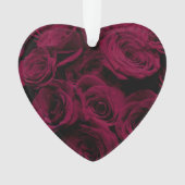 Donkere dieprode magenta rozen ornament (voorkant)