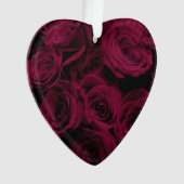 Donkere dieprode magenta rozen ornament (voorkant)