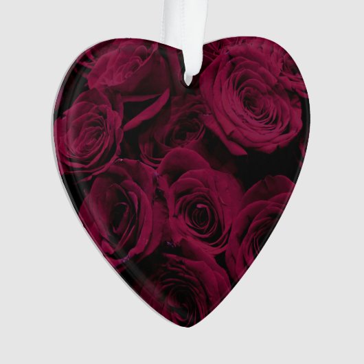 Donkere dieprode magenta rozen ornament (voorkant)