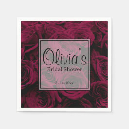 Donkere dieprode magenta rozen servet