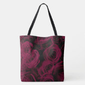 Donkere dieprode magenta rozen tote bag (Achterkant)