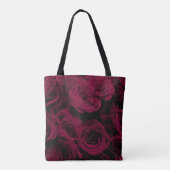 Donkere dieprode magenta rozen tote bag (Achterkant)