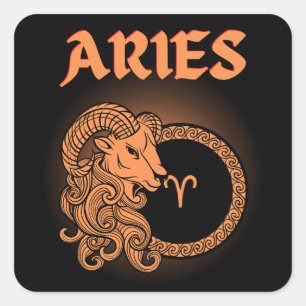 Donkere Dierenriem - Ram Middeleeuwse Astrologie Vierkante Sticker