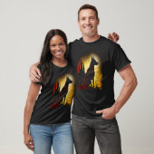 Donkere Dobermann Superheld Silhouet Post Apocalyp T-shirt (Unisex)