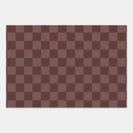 Donkere donkerbruine checkboard inpakpapier vel (Voorkant)