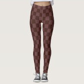 Donkere donkerbruine checkboard leggings (Voorkant)