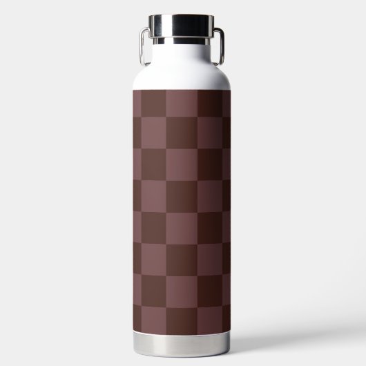 Donkere donkerbruine checkboard waterfles (Voorkant)