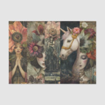 Donkere Donkere Fantasie Tuin Collage Decoupage