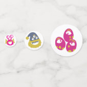 Donkere Doodle monsters Tafel Confetti (Achterkanten)