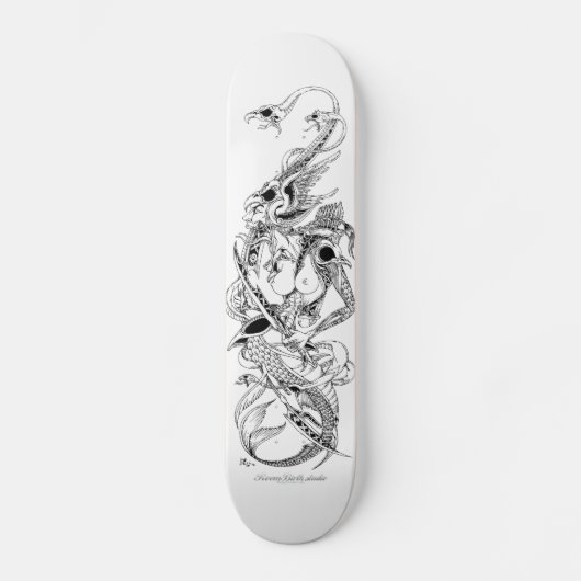 donkere doodvogel persoonlijk skateboard (Voorkant)