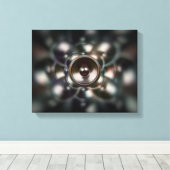 Donkere draaiende muziekluidspreker canvas afdruk (Insitu (Houten vloer))