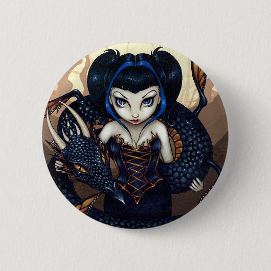 "Donkere draak"-Button Ronde Button 5,7 Cm (Voorkant)